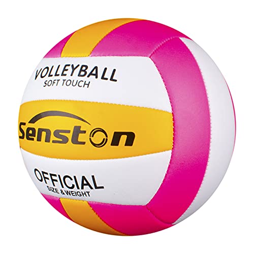 Senston Balon Voleibol Tacto Suave Voleibol de Entrenamiento, Balon Voley Playa, Balon de Voleibol Tamaño 5 para Interior y Exterior