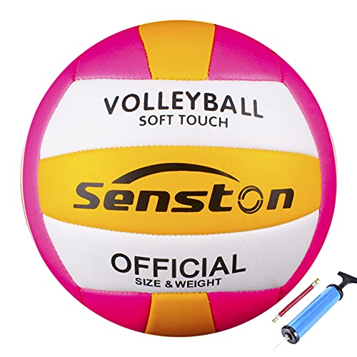 Senston Balon Voleibol Tacto Suave Voleibol de Entrenamiento, Balon Voley Playa, Balon de Voleibol Tamaño 5 para Interior y Exterior