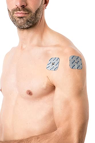 Set de 80 electrodos TENS EMS de 5x5 cm axion | Compatible con electroestimulador compex con conexión a botón o snap de 3,75mm | Parches para compex