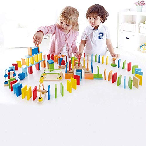 Set Dominós Dinámicos de Hape, Set de Bloques de Construcción de Carreras de Dominó Infantil Galardonado, 107 Piezas sólidas para Hacer Divertidas Carreras, Construir y Apilar