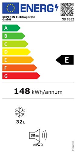 Severin GB 8882 - Mini-congelador, 32 l, 148 kWh/año, blanco