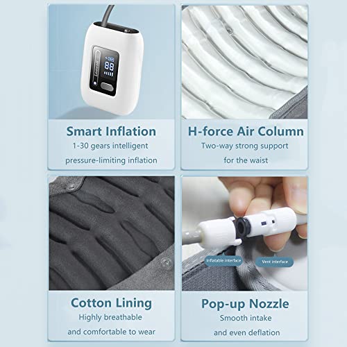 SFITVE Cinturón de Descompresión Lumbar Hinchable - Automático Inteligente Cinturón Trasero de Descompresión de Aire Espinal Físico - Soporte Espalda Cinturón de Tracción Lumbar(Size:L)