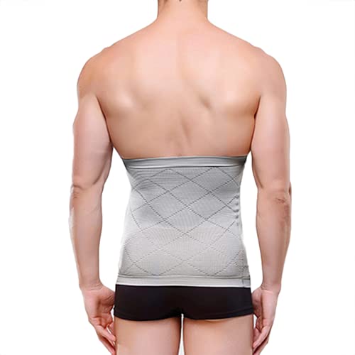 Shapewear Faja lumbar hombre Corrector de postura Aplastar Abdomen Entero M -3XL(Color:灰色,Size:XL)