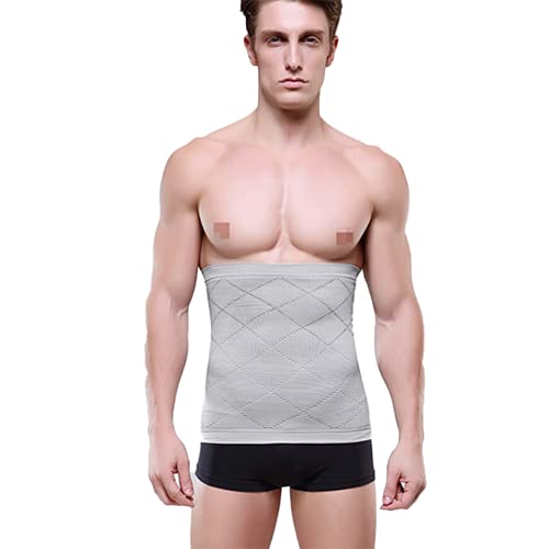 Shapewear Faja lumbar hombre Corrector de postura Aplastar Abdomen Entero M -3XL(Color:灰色,Size:XL)