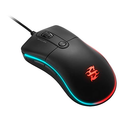 Sharkoon SGM2 - Ratón Gaming Óptico, 6400 DPI, 6 Botones, Negro