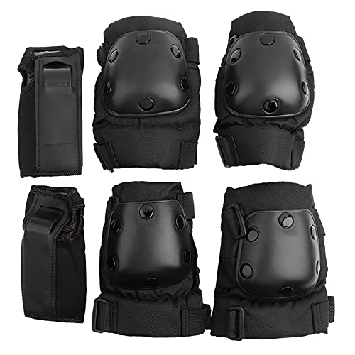 Shipenophy Soporte Protector, 6PCS EN UN Juego Protectores De Muñeca, Y Rodilla FUNCIÓN Almohadilla De Equipo De Seguridad para Adultos para Patineta para Patinar(Metro)