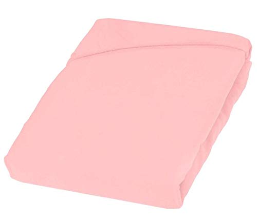 Silky Jersey - Sábanas bajeras 100% algodón Peinado, Jersey elástico de Tacto Suave, Sábana Resistente a Las Arrugas sin Plancha para colchón de hasta 30 cm de Altura - 200x200+30 cm Rosa