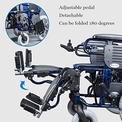 Silla de Ruedas, Silla de Ruedas eléctrica Silla de Ruedas eléctrica Plegable Sistema de Control Dual Ligero Motor Doble de conmutación Manual/eléctrica para discapacitados y Ancianos Hemiplejia P