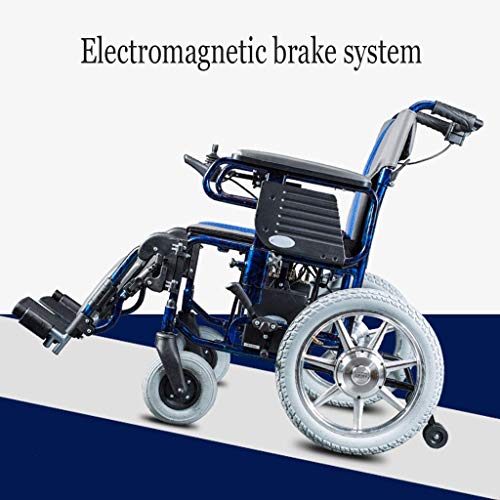 Silla de Ruedas, Silla de Ruedas eléctrica Silla de Ruedas eléctrica Plegable Sistema de Control Dual Ligero Motor Doble de conmutación Manual/eléctrica para discapacitados y Ancianos Hemiplejia P