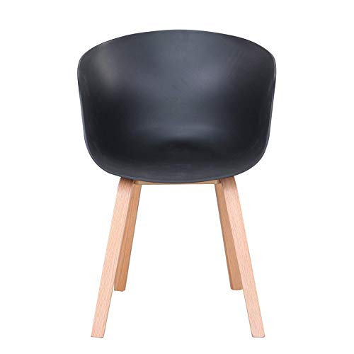Sillas Comedor Pack 4,Sillas Comedor Madera Pata de Madera Silla para Cocina, Restaurante, Comedor-Silla Gris (Negro-4 Sillas)