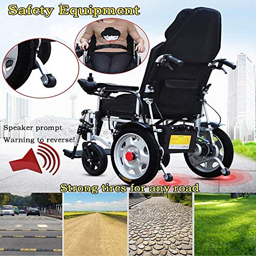 Sillas de ruedas eléctricas, silla de ruedas eléctrica Silla de ruedas auxiliar compacta Ancianos discapacitados Silla de ruedas eléctrica portátil plegable Motor dual Manual eléctrico Modo dual