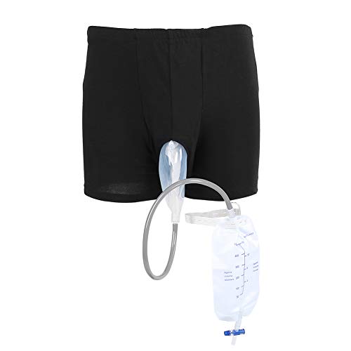 Simlug Bolsa de orina usable para Hombres, Pantalones de incontinencia, Bolsa de Pierna urinaria Masculina Reutilizable, Embudo de orina de Silicona, colector de Soporte de orina con catéter