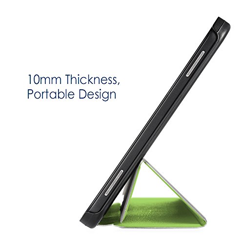 Simpeak Funda Compatible con Samsung Galaxy Tab A 10.1 (SM-T580 / T585), Carcasa Case Multi-Angulo Cubierta Folio con el Soporte Reposo Automatico de Despertador, Verde