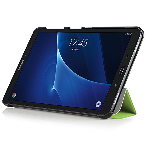 Simpeak Funda Compatible con Samsung Galaxy Tab A 10.1 (SM-T580 / T585), Carcasa Case Multi-Angulo Cubierta Folio con el Soporte Reposo Automatico de Despertador, Verde