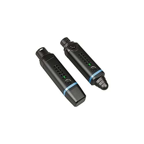 Sistema de micrófono inalámbrico Nux B-3 Plus de 2,4 Ghz, adaptador de micrófono inalámbrico (módulo enchufable XLR, calidad de audio de alta definición de 24bit/44,1KHz), negro