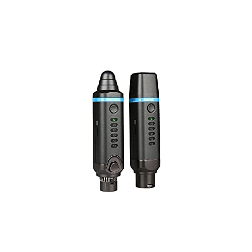 Sistema de micrófono inalámbrico Nux B-3 Plus de 2,4 Ghz, adaptador de micrófono inalámbrico (módulo enchufable XLR, calidad de audio de alta definición de 24bit/44,1KHz), negro