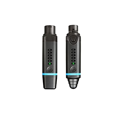 Sistema de micrófono inalámbrico Nux B-3 Plus de 2,4 Ghz, adaptador de micrófono inalámbrico (módulo enchufable XLR, calidad de audio de alta definición de 24bit/44,1KHz), negro