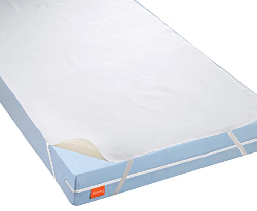 sleepling 191168 protector de colchón de muletón, impermeable, cubierta para incontinencias con recubrimiento transpirable, de 60 x 120 cm a 70 x 140 cm, blanco (Fabricada en Alemania)