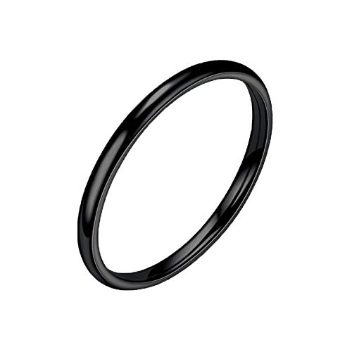 Slyar Joyería Sylar Anillo de Plata de Ley Alto Pulido, con Textura Lisa, Anillo de apilamiento Fino, Anillo Minimalista Simple y Delicado para Mujeres y niñas