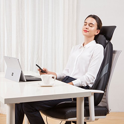 SNAILAX Asiento Masajeador Shiatsu - Masaje de Espalda Calefacción Silla relajante Amasar Rodando para la oficina en casa SL256-ES