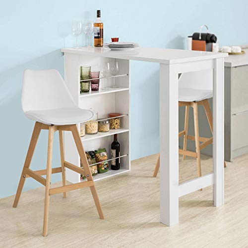 SoBuy Mesa de Bar, Escritorio de Madera Mesa de Oficina,Blanco, FWT17-W, ES (Blanco)