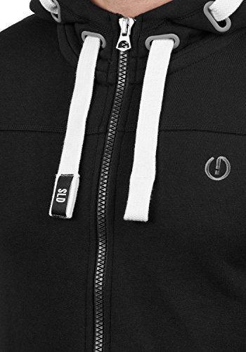 !Solid BenjaminZip Chaqueta Sudadera con Capucha Hoodie para Hombre con Capucha con Cremallera con Forro Polar Suave Al Tacto, tamaño:L, Color:Black (9000)