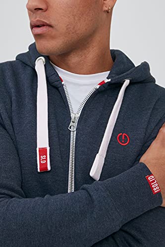 !Solid BennZip Chaqueta Sudadera con Capucha Hoodie para Hombre con Capucha con Cremallera con Forro Polar Suave Al Tacto, tamaño:XL, Color:Insignia Blue Melange (8991)