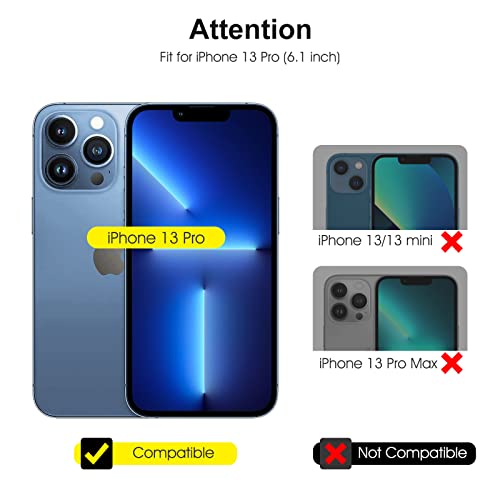 SPARIN 3 Pack Protector de Pantalla Compatible con iPhone 13 Pro 6,1 Pulgadas con 2 Pack Protector de Lente de Cámara, Cristal Templado con Marco de Alineación, Protección de la Cámara