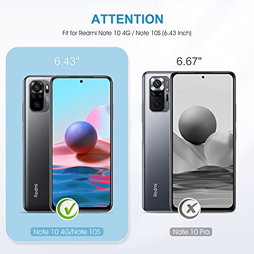 SPARIN 5 Piezas Protector de Pantalla para Xiaomi Redmi Note 10 4G / Note 10S, 3 Piezas Cristal Templado + 2 Piezas Lente de Cámara, Alta definición