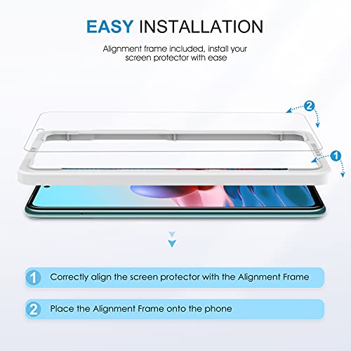 SPARIN 5 Piezas Protector de Pantalla para Xiaomi Redmi Note 10 4G / Note 10S, 3 Piezas Cristal Templado + 2 Piezas Lente de Cámara, Alta definición