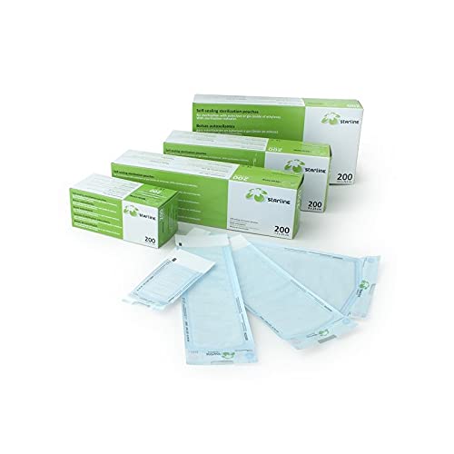 Sumedtec - 200 Unids/caja Bolsa de Autoclave de Esterilización Auto Sellante para Herramientas Dentales Bolsa de Esterilización Auto Sellante Dental para Herramientas de Limpieza(135 * 283 mm)