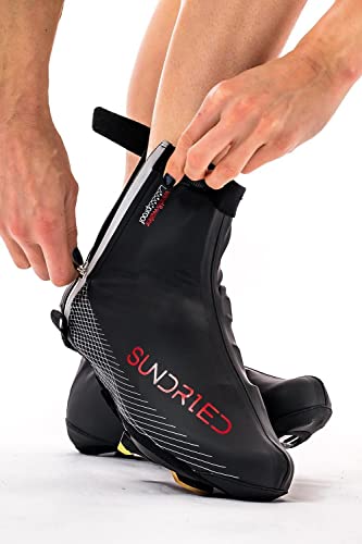 Sundried Ciclismo Overshoes Mejores para el Verano de Invierno Impermeable Overshoes la Bici del Camino de MTB de Aluminio de Ciclo Accesorios (Negro, S)