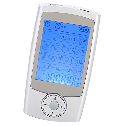 T TOOYFUL Dispositivo de Estimulador Muscular de La Unidad TENS Equipo Eléctrico de Entrenamiento de Tóner Muscular - Plata