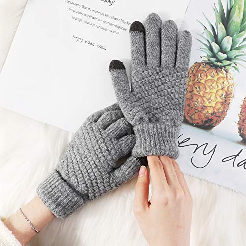 TAGVO 2 Pares De Guantes De Invierno De Punto Para Mujer, Algunos Guantes Cálidos, Guantes Para Pantalla Táctil Con Forro Polar Fino, Adecuados Para Actividades De Ocio En Interiores o Exteriores