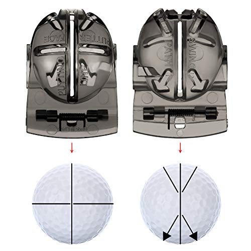 Tatuo Herramienta de alineación de la Pelota de Golf de 4 Piezas Liner Ball Marcador de marcación y 4 Piezas de Pelota de Golf Rotulador (Grey)
