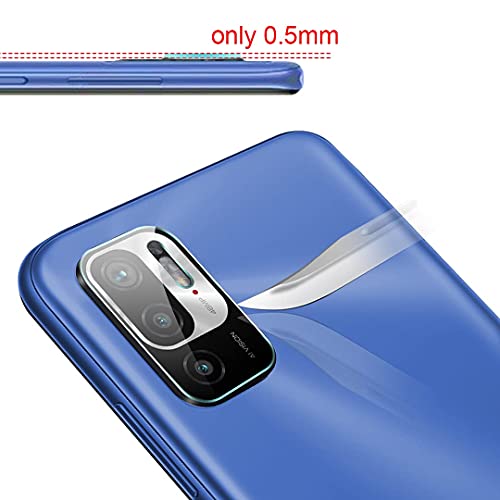 TAURI 3+3 Pack Cristal Templado Note 10 5G(No Note 10 4G) y 3 Pack Protector de Pantalla Xiaomi Redmi Note 10 5G y 3 Pack Protector de Lente de Cámara - Sin Burbujas Dureza 9H Kit Fácil instalación
