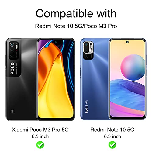 TAURI 3+3 Pack Cristal Templado Note 10 5G(No Note 10 4G) y 3 Pack Protector de Pantalla Xiaomi Redmi Note 10 5G y 3 Pack Protector de Lente de Cámara - Sin Burbujas Dureza 9H Kit Fácil instalación