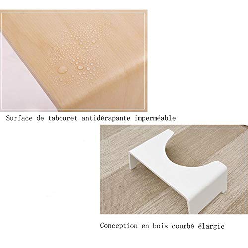 Tauzveok Un Paso De Heces Inodoro Portátil Heces Descansar Fisiológica Sanitarios Escabel De Madera De Deslizamiento del Asiento De Una Silla,Blanco