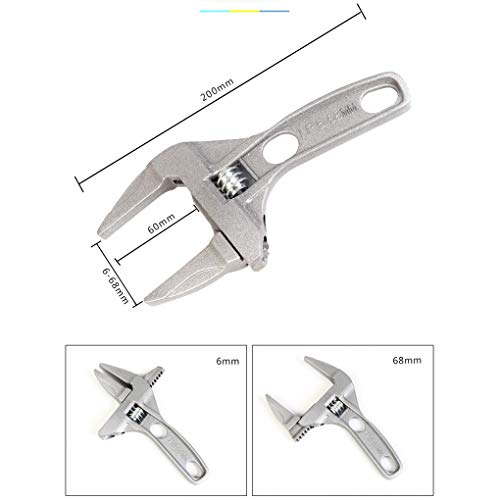 teng hong hui Aluum aleación de Gran Abertura Apertura Llave Sanitaria Mango Corto Sanitaria Llave multifunción Ajustable Llave Inglesa