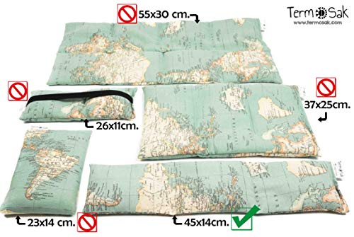TERMOSAK Saco térmico de semillas 45x14 cm + funda, con separaciones, cojín térmico calor/frío de semillas alta duración y lavanda con funda lavable de misma tela (45x14 + funda, Mandala)