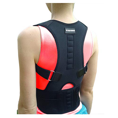 THE HEALING UNIVERSE Volver Corrector de Postura Brace – Férula para Espalda y Mejor cifosis torácica – Lomo y Alivio de Dolor de Espalda con imanes – para Mujeres y Hombres (Negro, Small)