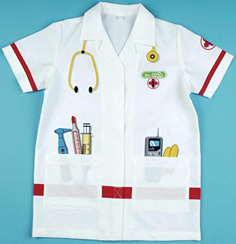 Theo Klein 4614 Bata de médico, Disfraz de alta calidad, Medidas: alrededor de 55 cm de largo, Juguete para niños desde 3 hasta aprox, 6 años