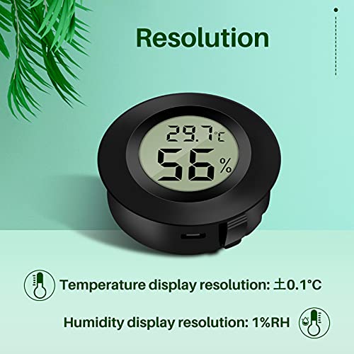 Thlevel Mini Termómetro Higrómetro Digital Interior de Temperatura y Humedad, Negro (3 PCS - B)