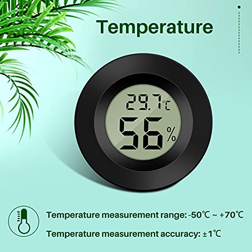 Thlevel Mini Termómetro Higrómetro Digital Interior de Temperatura y Humedad, Negro (3 PCS - B)