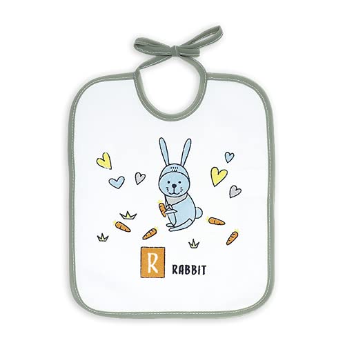 Ti TIN - Pack de 4 Baberos Impermeables para Bebés 73% Algodón - 27% Poliéster Forro Vinilo | Baberos con Cierre con Cintas para Bebés de 6 a 18 Meses