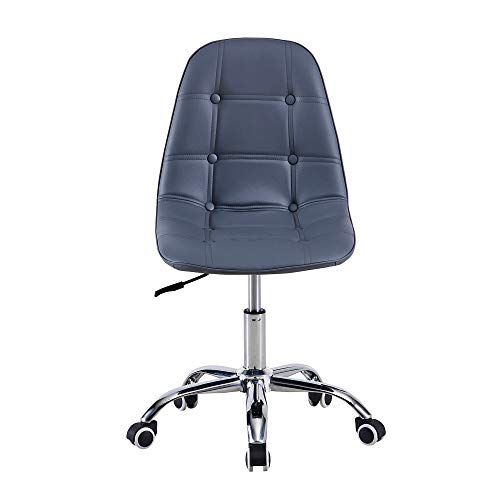 TIENDA EURASIA® Silla de Escritorio Diseño Capitoné Acolchado - Silla de Oficina con Ruedas Elevable (Antracita)