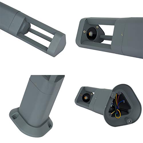 Topmo-plus LED Poste Iluminación Poste de Exterior Luz Aluminio / 7W LED bridgelux COB 770LM / Poste de Patio en Moda Impermeable paisaje/Caminos/Patio IP65 triángulo 3000K 30CM antracita