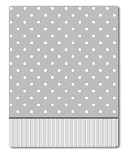 Trapposhome Sabanas Estampadas Juego 3 Piezas. Poliester Algodon. Juego Sabanas Encimera, Bajera Ajustable y Funda Almohada. Diseño Calidad. Color Motas Gris. Cama 150 cm