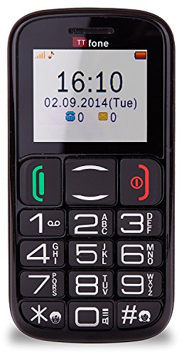 TTfone Mercury 2 TT200 - Teléfono móvil Libre (básico para Mayores, con Botones Grandes, con Base de Carga) Color Negro