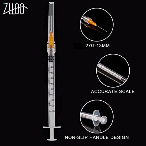Tubo de plástico de 1 ml/cc con cabezal de 25 G-25 mm, desechable, paquete independiente, fácil de usar (20 unidades).